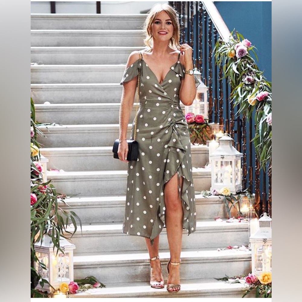 NWT Zara Satin Polka dot dress